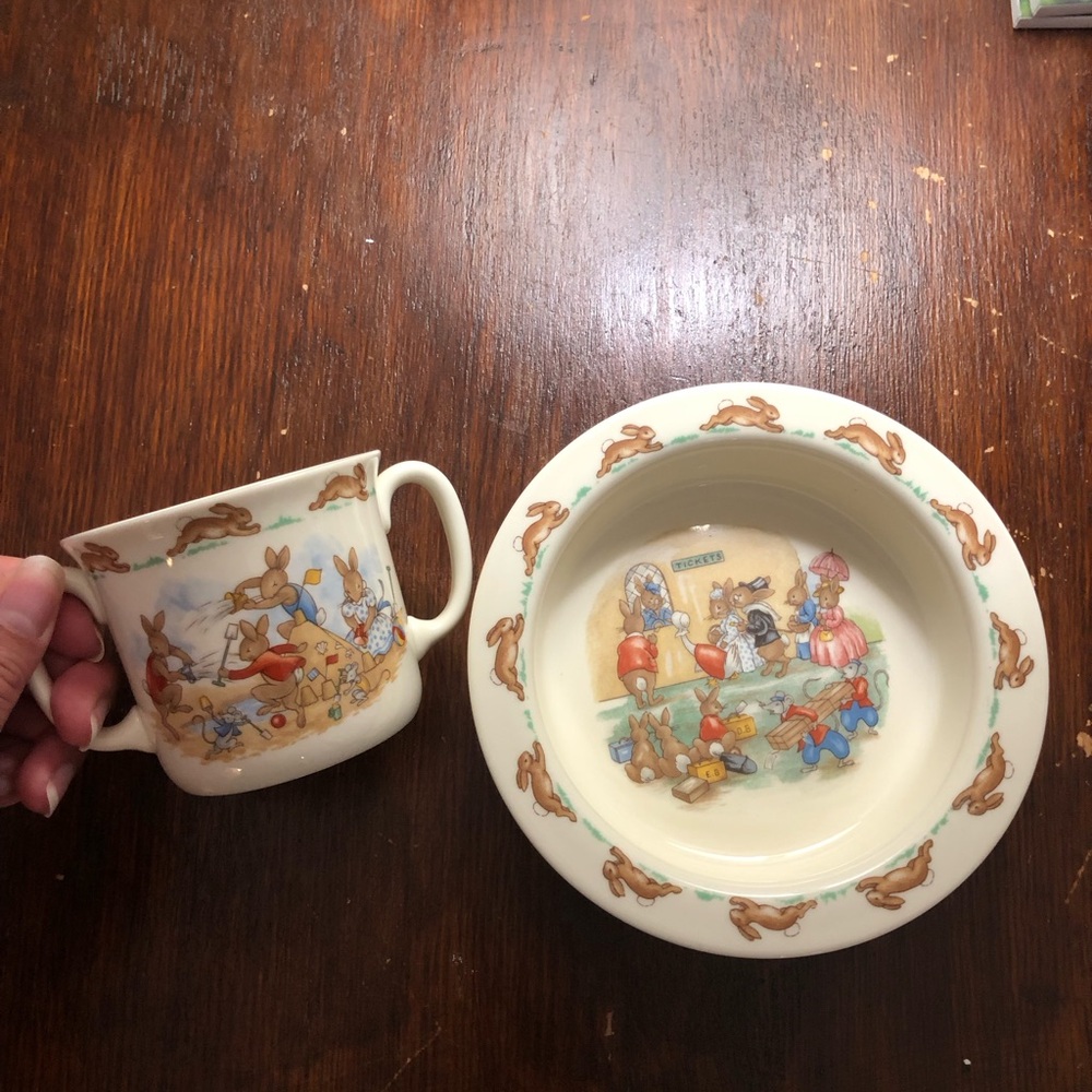 Royal Doulton Children's Bunnykins Cup and Bowl Set 1990’s